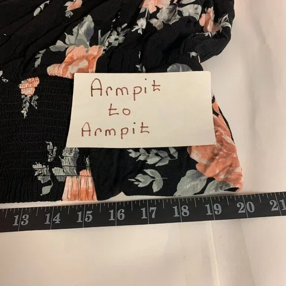 Torrid Dress Womens Size 18/20 Maxi Black Floral Dark Cottagecore Vacation - Picture 10 of 12